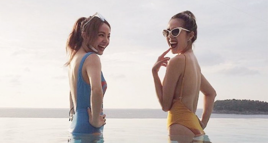 นิว จิ๋ว เซ็กซี่แพ็คคู่ สวมชุดว่ายน้ำอวดหุ่นแซ่บ ดีวาที่ไม่ได้มีดีแค่เสียง