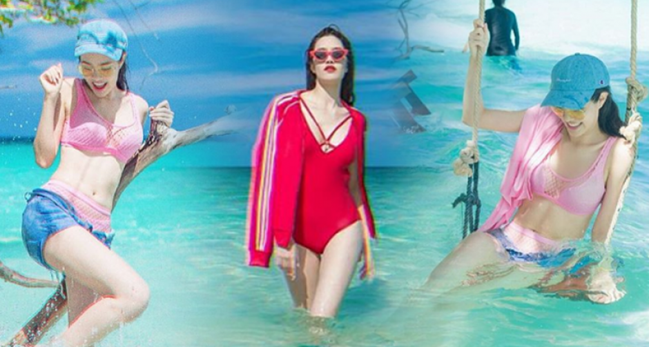 แจกความสดใส "เกรซ"งัดชุดว่ายน้ำสีสด อวดผิวใส-หุ่นแซ่บประชันแดด