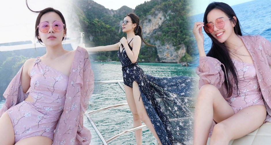 "ทับทิม"อวดผิวขาวออร่าในชุดว่ายน้ำ แจกความสดใสเซ็กซี่เบาๆ