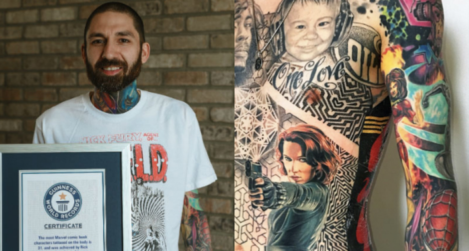 "Rick’s Marvel" ชายหนุ่มผู้มีรอยสักฮีโร่มาร์เวลเยอะที่สุดในโลก