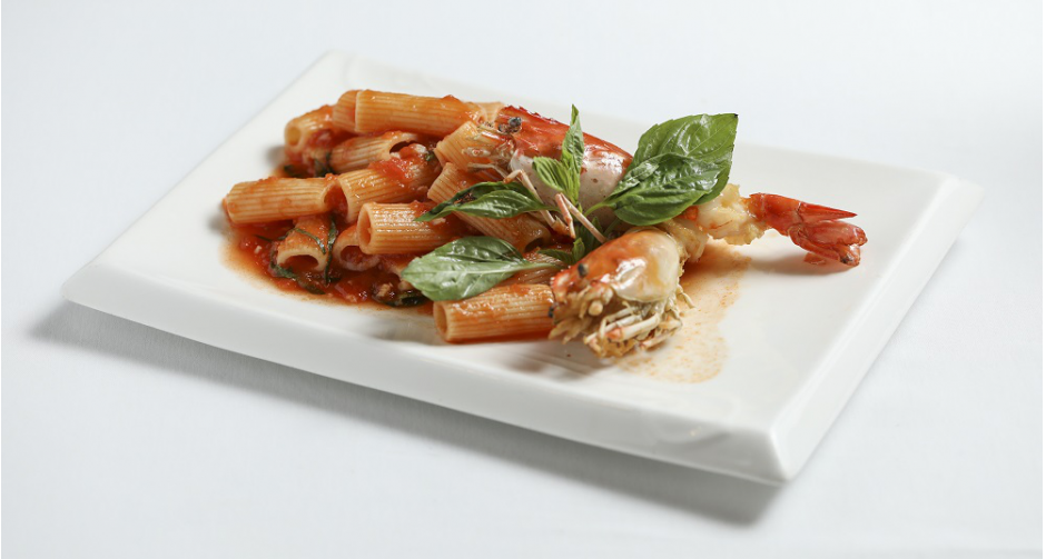 พาสต้าริก้าโทนี่กุ้ง ซอสมะเขือเทศ โรงแรมแคนทารี อยุธยา