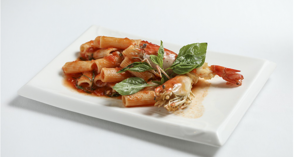 พาสต้าริก้าโทนี่กุ้ง ซอสมะเขือเทศ โรงแรมแคนทารี อยุธยา