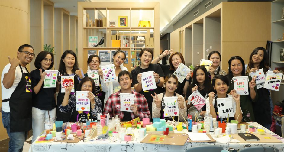 Spaces โคเวิร์กกิ้งและพื้นที่ทำงานพร้อมใช้งานครบวงจร  ร่วมสร้างสุขเพื่อสังคมกับกิจกรรม Spaces x Art for Cancer workshop