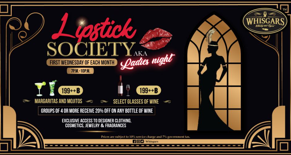 Lipstick Society at Whisgars Sukhumvit 23 PRESS RELEASE