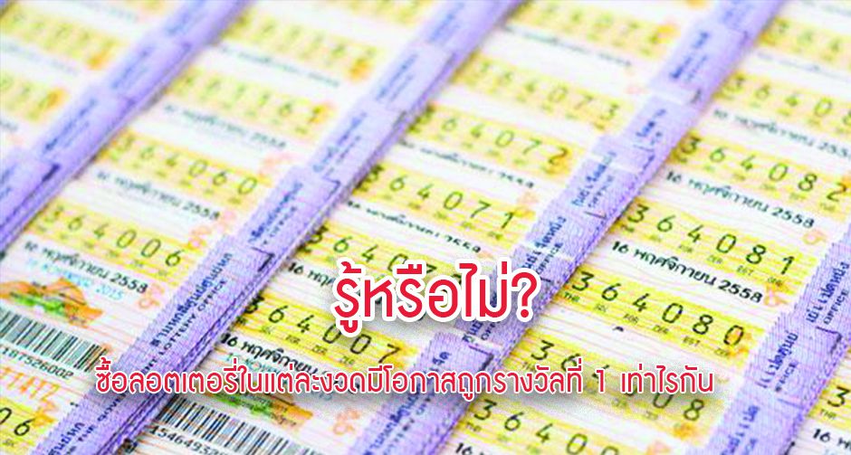 รู้หรือไม่? ซื้อลอตเตอรี่ในแต่ละงวดมีโอกาสถูกรางวัลแค่ 1.4168% เองนะ