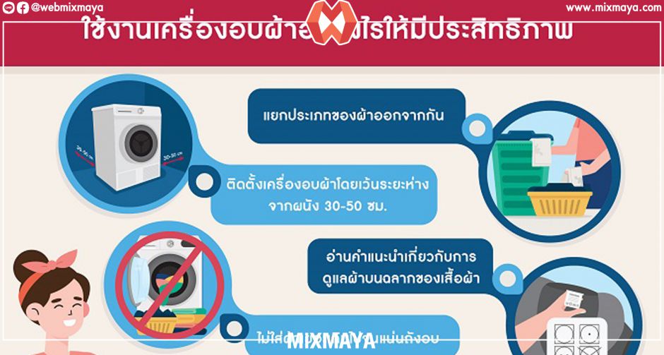 เคล็ดลับการใช้เครื่องอบผ้าอย่างมีประสิทธิภาพ เพื่อเสื้อผ้าแห้งสะอาดและนุ่มฟู แม้ในฤดูฝน